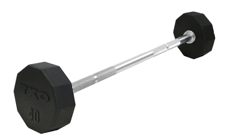 10-45KG Fixed Straight Bar Set, Rubber | TKO Strength & Performance