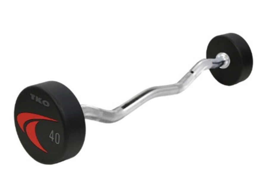10-45KG Fixed Curl Bar Set, Urethane | TKO Strength & Performance